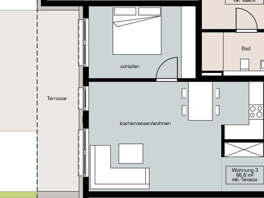 Moderne 2-Zimmer Etagenwohnung in Schlitz (Wohnung 1.3)