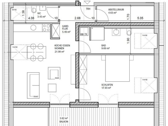 NEUBAU in Brotdorf - ETW mit 67 m² Wfl. - Balkon - Tiefgarage - Außenstellplatz - Wärmepumpe -