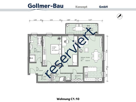 Helle Eigentumswohnung mit 3 Zimmern, Gäste-Dusche und Balkon in Südost-Ausrichtung