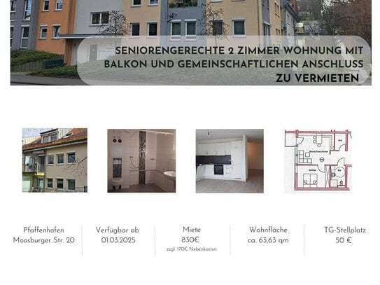 Seniorengerechte 2 Zimmerwohnung in Pfaffenhofen