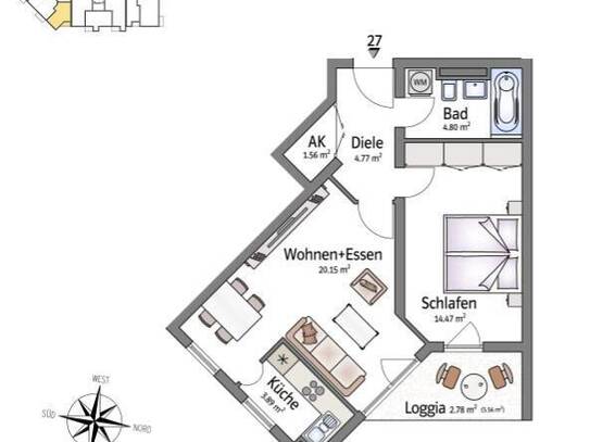 Wohnen in beliebter Wohnanlage - schöne 2-Zimmer-Wohnung