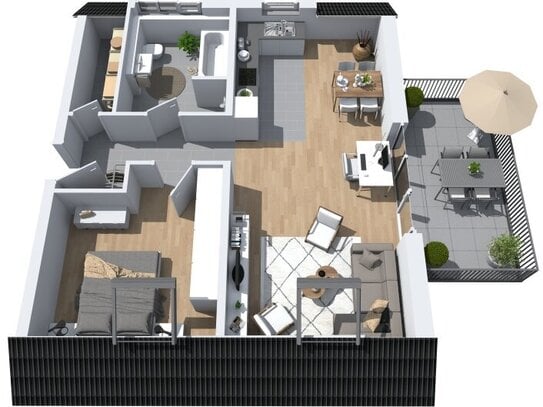 Penthouse-Wohnung mit Dachterrasse