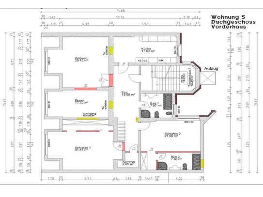 Geräumigen und luxuriös eingerichteten 2-Zimmer-Apartment