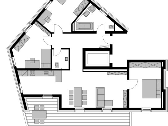 Exklusive Neubau Penthouse Wohnung mit großer Dachterrasse