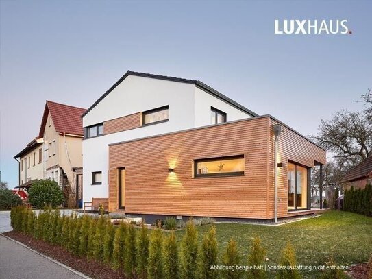 LUXHAUS Familien Glück 207m² individuell planbar auf 1.000m² Grundstück Schlüsselfertig 100% Wohlfühlklima – 100% Design