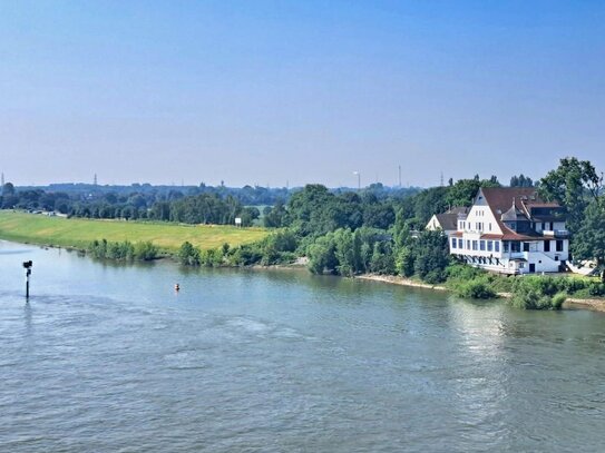 UNVERBAUBARE RHEIN-UFER-LAGE / 550 m² GEWERBE- / WOHNFL. + 1.300 m² GRUNDST.