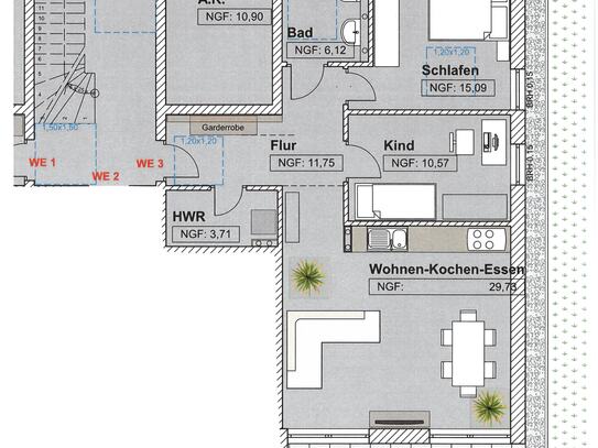 Erdgeschoss-Wohnung als Neubau in Buweiler