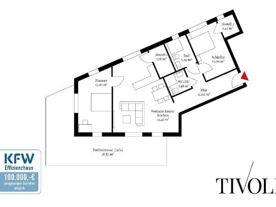 Neubau KfW gefördert und barrierefrei: 3-Zimmer Staffelgeschosswohnung Nr. 16