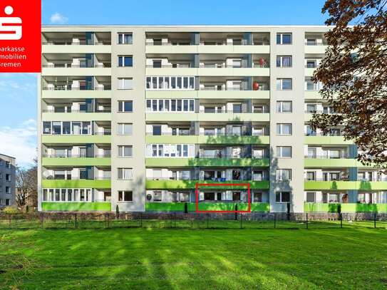 Bremen-Blockdiek: Gut geschnittene 3-Zimmer-Eigentumswohnung im Hochparterre mit Loggia