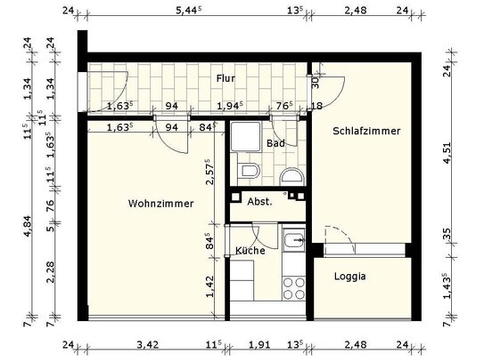 Schöne 2 Zi.-Wohnung mit Loggia_vermietet