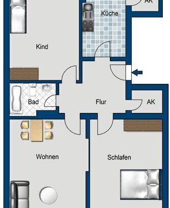 Mittendrin: 3-Zimmer-Wohnung auf der Immermannstraße