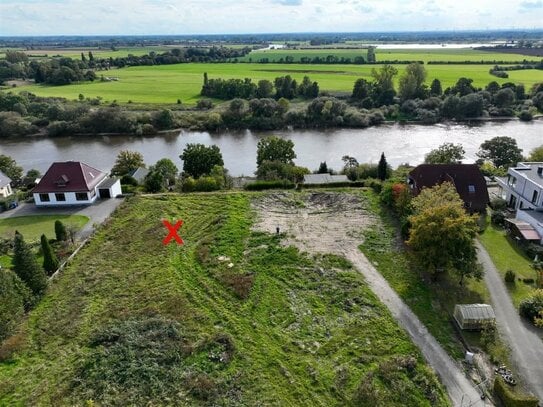 Das beste Grundstück im Bremer Umland! Mit 180°-Blick auf die Weser und die Wesermarsch.