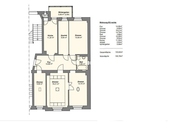 Ideal für Kapitalanleger: Vermiet. 5Raum-Whg. Schleußig mit Stuck, Loggia + Tageslichtbad, Denkmal