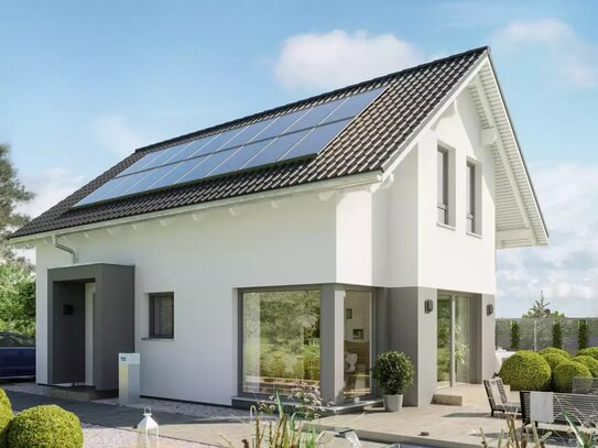 SCHICKES FAMILIENHAUS MIT GIEBEL MIT PV ANLAGE