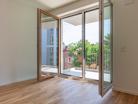 Moderne 2 Zimmer Wohnung Small (unmöbliert) mit Küche, Zugang zu Fitnessstudio und Dachterrasse