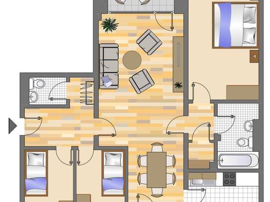 Demnächst frei! 4-Zimmer-Wohnung in Düsseldorf Hassels