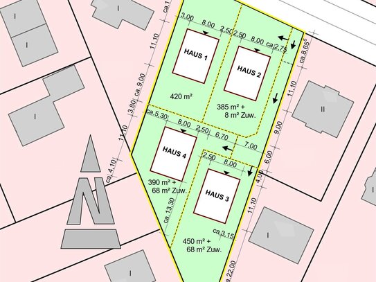 Baugrundstücke für 4 Stadthausvillen in mitten von Sasel