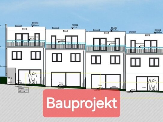 Bauprojekt 4 Reihenhäuser mit Baugenemigung