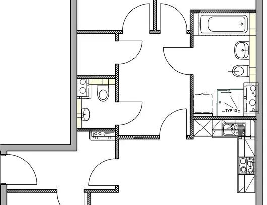 Geräumige 4-Raum-Wohnung mit Wohnküche und 2 Balkonen