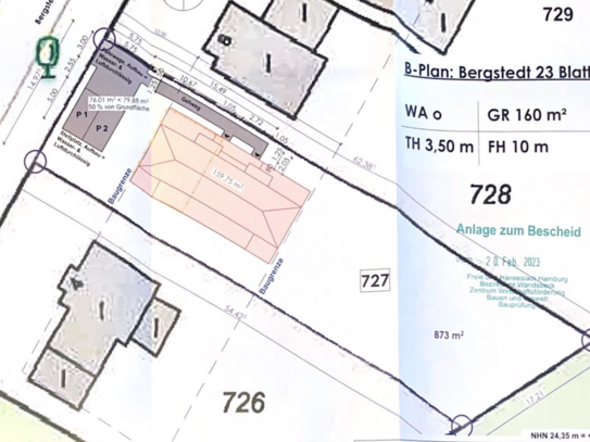 Baugrundstück 883m² mit vorliegender Baugenehmigung