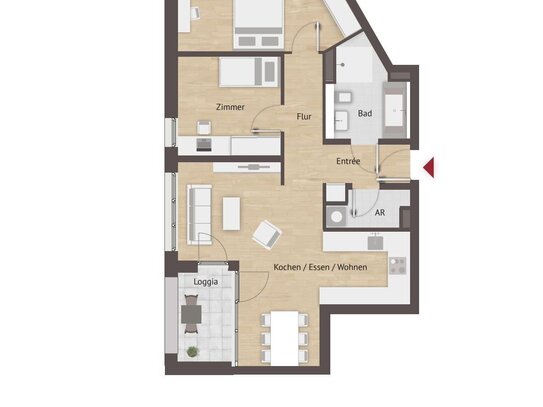 3 Zimmer mit Loggia | Stadtnah - ruhig I KFW 40 I NEUBAU in LICHTENREUTH |