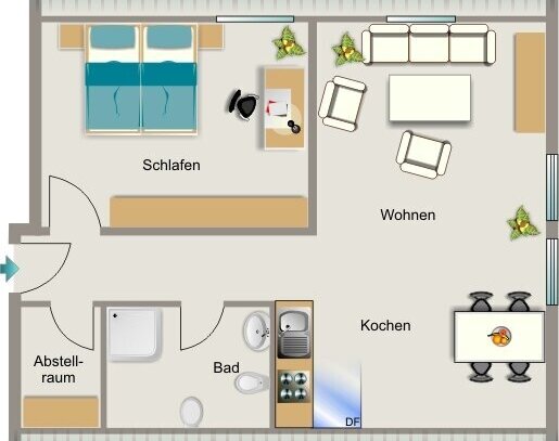 2-Zimmer Wohnung. Kleine Welt ganz groß