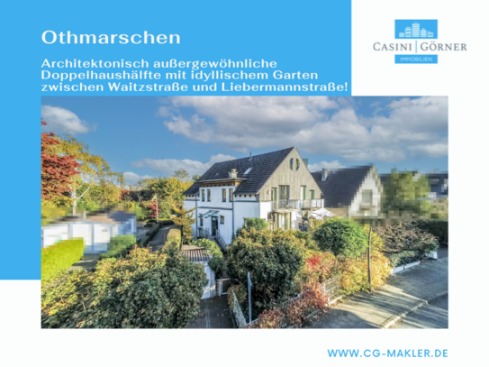 Architektonisch außergewöhnliche Doppelhaushälfte mit idyllischem Garten im schönen Othmarschen!