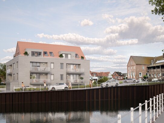 Dachgeschoss-Terrassenwohnung mit Hafenblick Carolinensiel