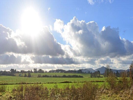 Außergewöhnlich sonniges Baugrundstück mit unverbaubarem Blick ins Grüne