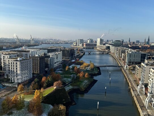 Teilmöblierte 2-Zimmer Wohnung mit Blick nach Süden im 15.OG im Roots in der Hafencity