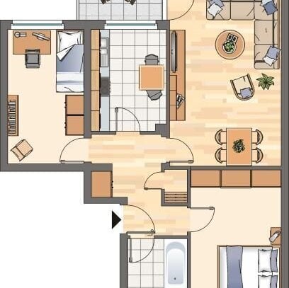 3-Zimmer-Wohnung in Kamen Methler - Neues Bad - Bad mit Fenster - Balkon