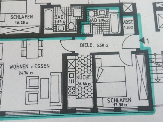 Gut geschnittene 2-Zimmerwohnung in Stadtpark nähe ab 1.2.25 zu vermieten