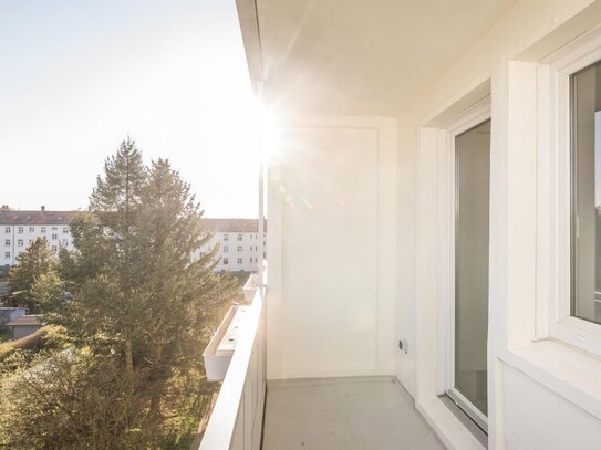 Südbalkon mit Blick auf die Gartenstadt