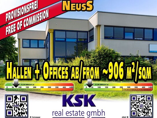 Flexible Hallen - und Büroeinheiten ab~906 m²/sqm Flexible halls and office units