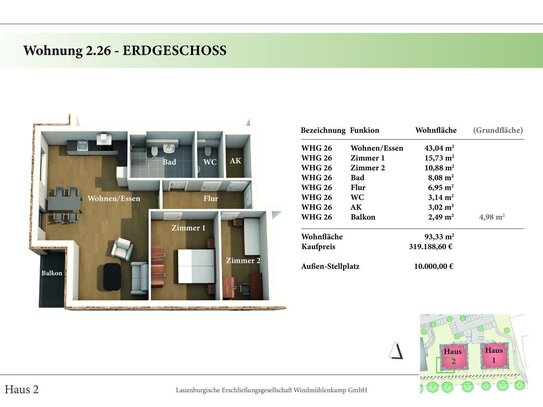 3 Zimmer EG Neubau-Eigentumswohnung 2.26