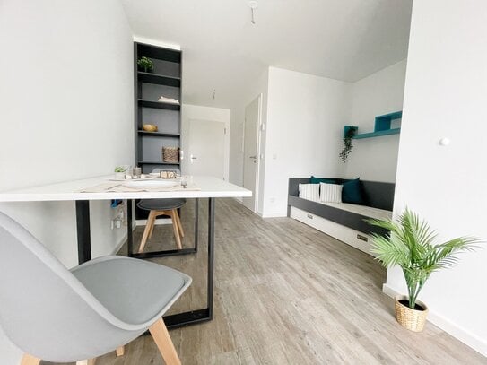 Modern möbliertes 1 Zimmer Apartment mit Balkon, W-Lan und TG-Stellplatz