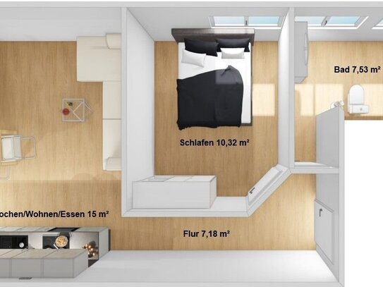 Erstbezug: Geschmackvolle 2-Zimmer-Wohnung mit Einbauküche in Train