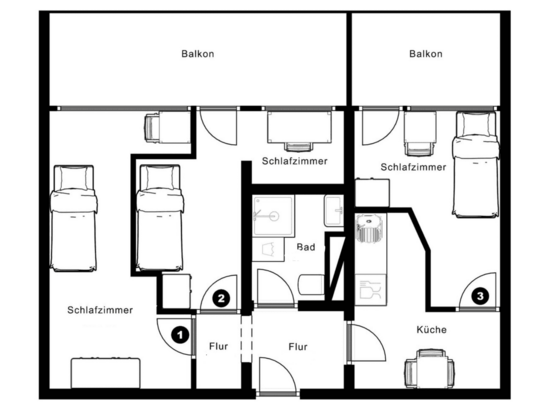 Shared Flat Frankfurt Nied - WG Neugründung - 3 Zimmer mit Balkon