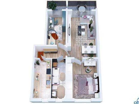 NB10R3 Elterlein/Traum Erzgebirgsblick/TOP renovierte sonnige 3-Zi-Neubau/Balkon/Bad Fenster/Kamin