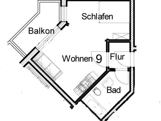 Sonnige 1-Zimmerwohnung mit Balkon, provisionsfrei