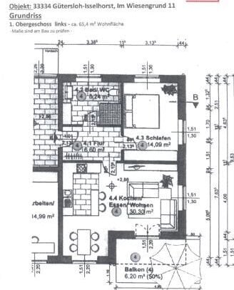 großzügig + moderne 2 ZKB Balkon in GT-Isselhorst - mit moderner Einbauküche