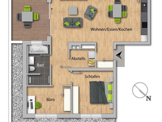 3-Zimmer-Penthousewohnung in Kehl-Sundheim zu vermieten