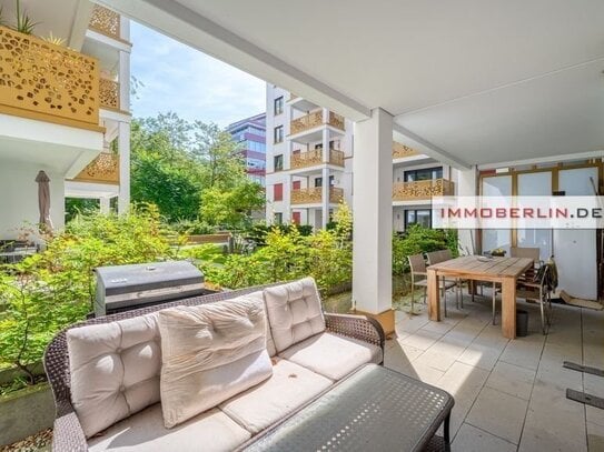 IMMOBERLIN.DE - Top-Citylage! Moderne Erdgeschosswohnung mit ruhiger Terrasse