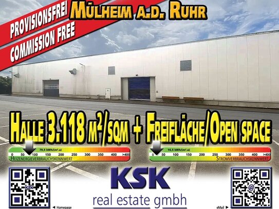 Logistik-Lager ~3.118 m²/sqm mit Freifläche - Logistics-Warehouse with open space