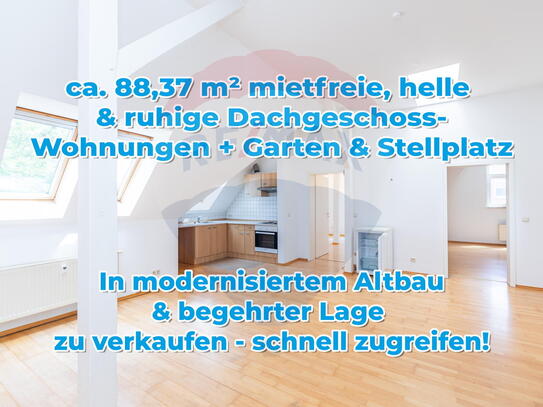 Selbstnutzung oder Rendite? Helle 89m² 3-Raum-Wohnung in ruhiger Lage mit Stellplatz & Gartenanteil