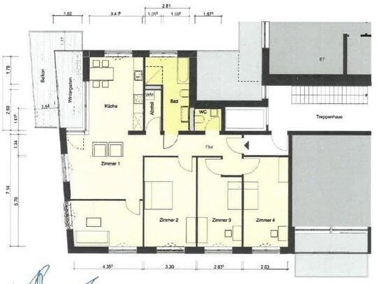 Familienwohnung mit 5 Zimmern / bezugsfrei / hohe Räume / Lift / Gäste WC / 0172-326 1196