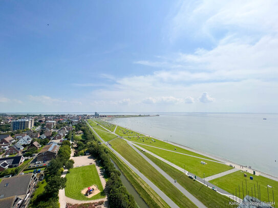 Modernisierte 1,5-Zimmer-Wohnung im 16. Stock des Büsumer Hochhauses mit weitem Blick über die Nordsee und den Büsumer…