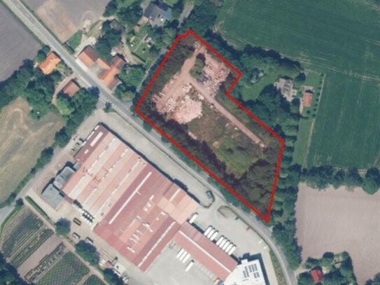 Ca. 1,08 Hektar Lagerplatz/Bauhof/Zimmererplatz mit großer Remise in Westerstede-Halsbek