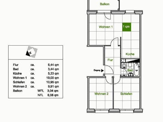 Bezugsfertige Wohnung mit großzügigem Balkon! Rufen Sie an 0160 90540059