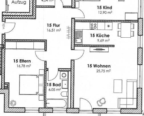 3-Zimmer-Wohnung mit Balkon